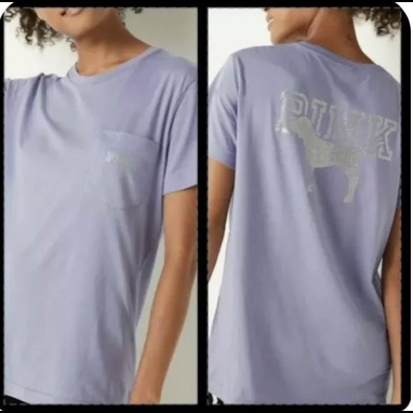Victoria’s Secret Pink XLarge Bling Campus
Tee New VS SHINE GLITTERY LOGO PINK - Picture 2 of 8